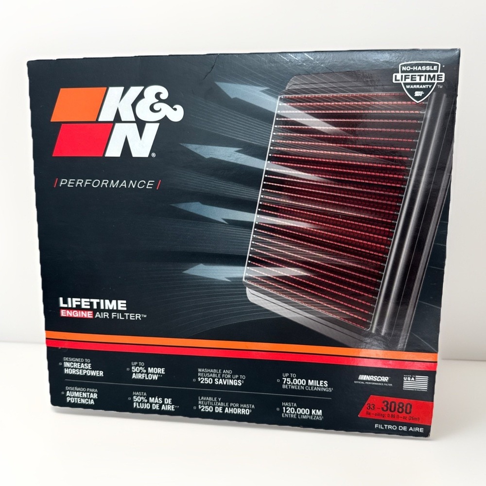 K&N Performance Lifetime Engine Air Filter 33-3080 Toyota Camry Made In USA